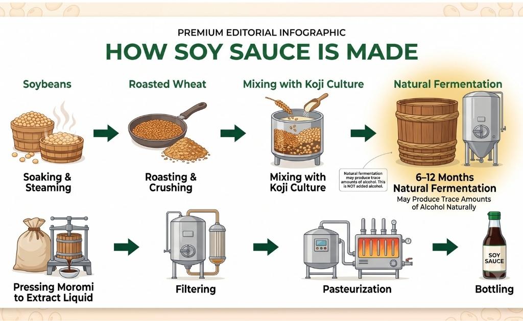 Visual of how soy sauce is made