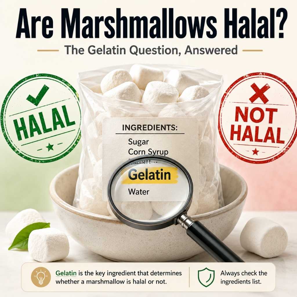Feature Image of the Blog: Are marshmallow Halal?