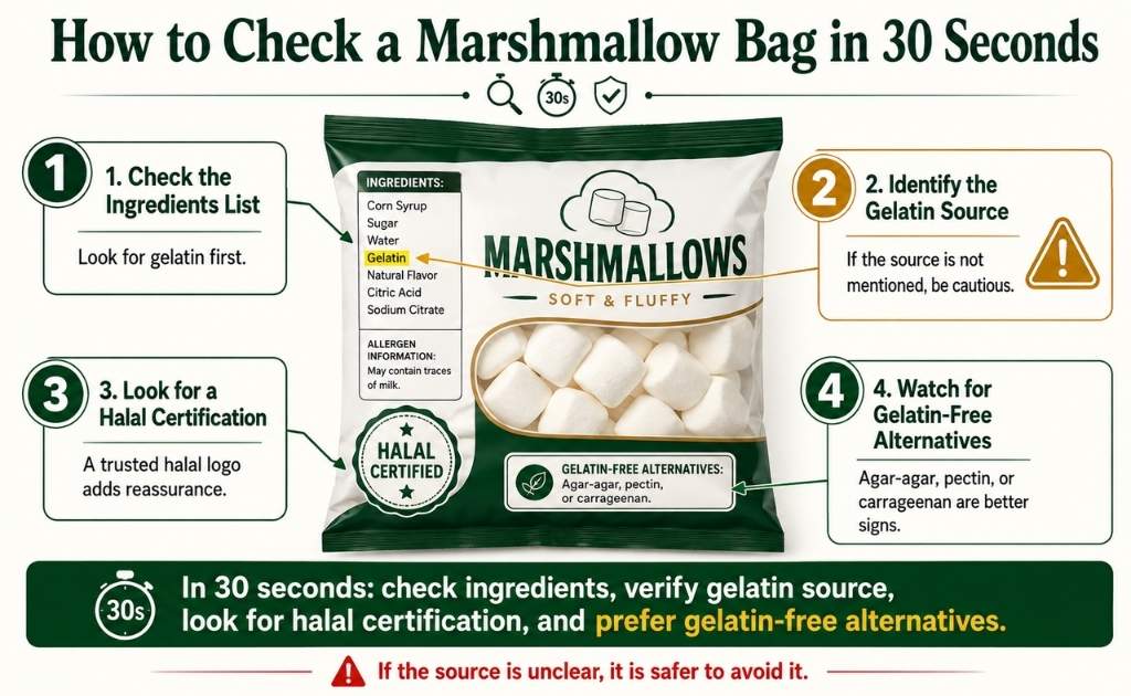 How to verify marshmallow bag if halal or not